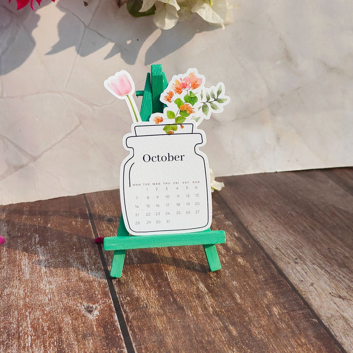 Mini Printed Jar Calendar with Easel 2025
