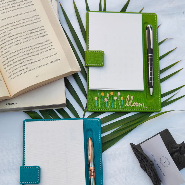 Embroidered Magnetic Paper Holder with Pen Slot