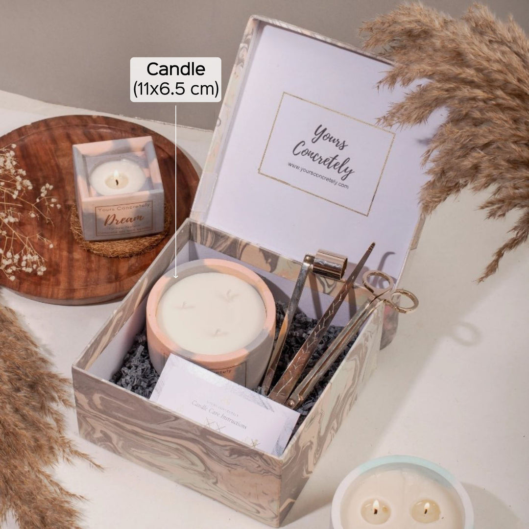 Soy Wax Concrete Jar Scented Candle & Tools Hamper