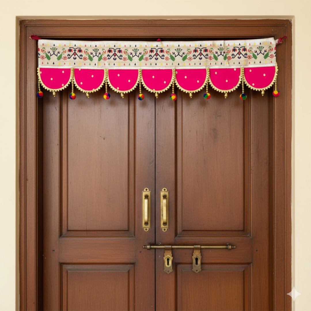 36 Inch | Paithani Handmade Beaded Decorative Silk Toran