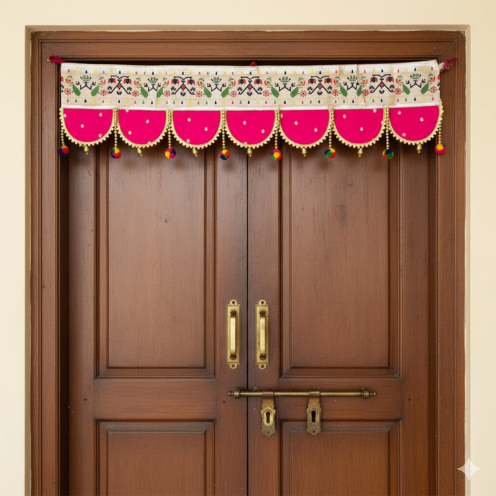 36 Inch | Paithani Handmade Beaded Decorative Silk Toran