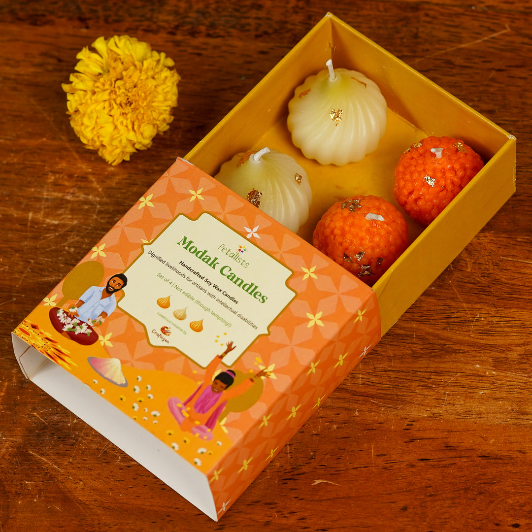 Handmade Diwali Gift Hamper | Includes 1 Notebook, 4 Candles, 2 Diyas, 1 Hanging, 1 Fabric Box