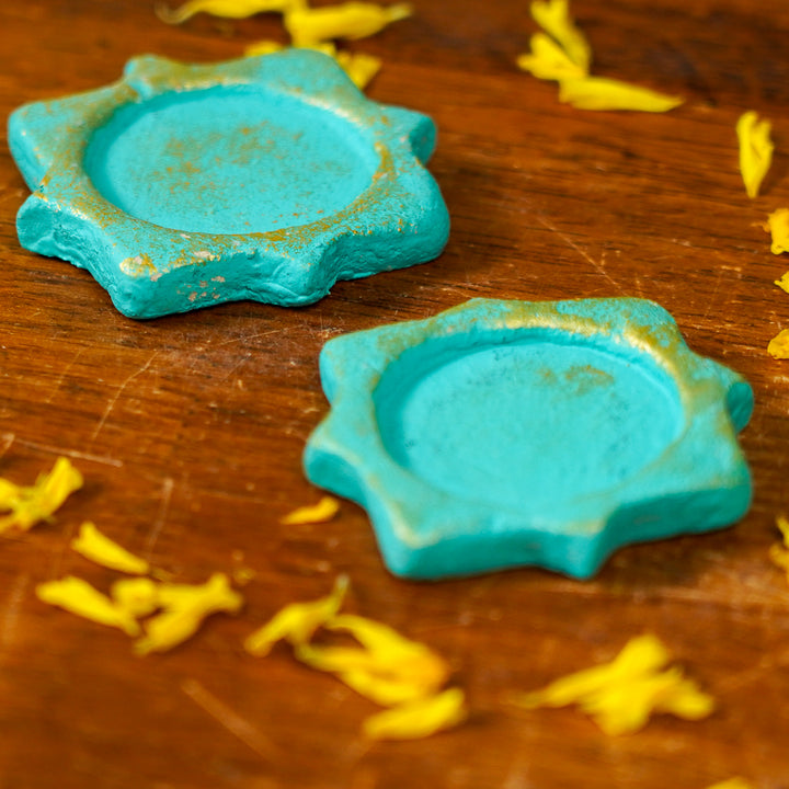 Eco-Friendly Hand-painted Decoraive Tealight Holder | Set Of 2