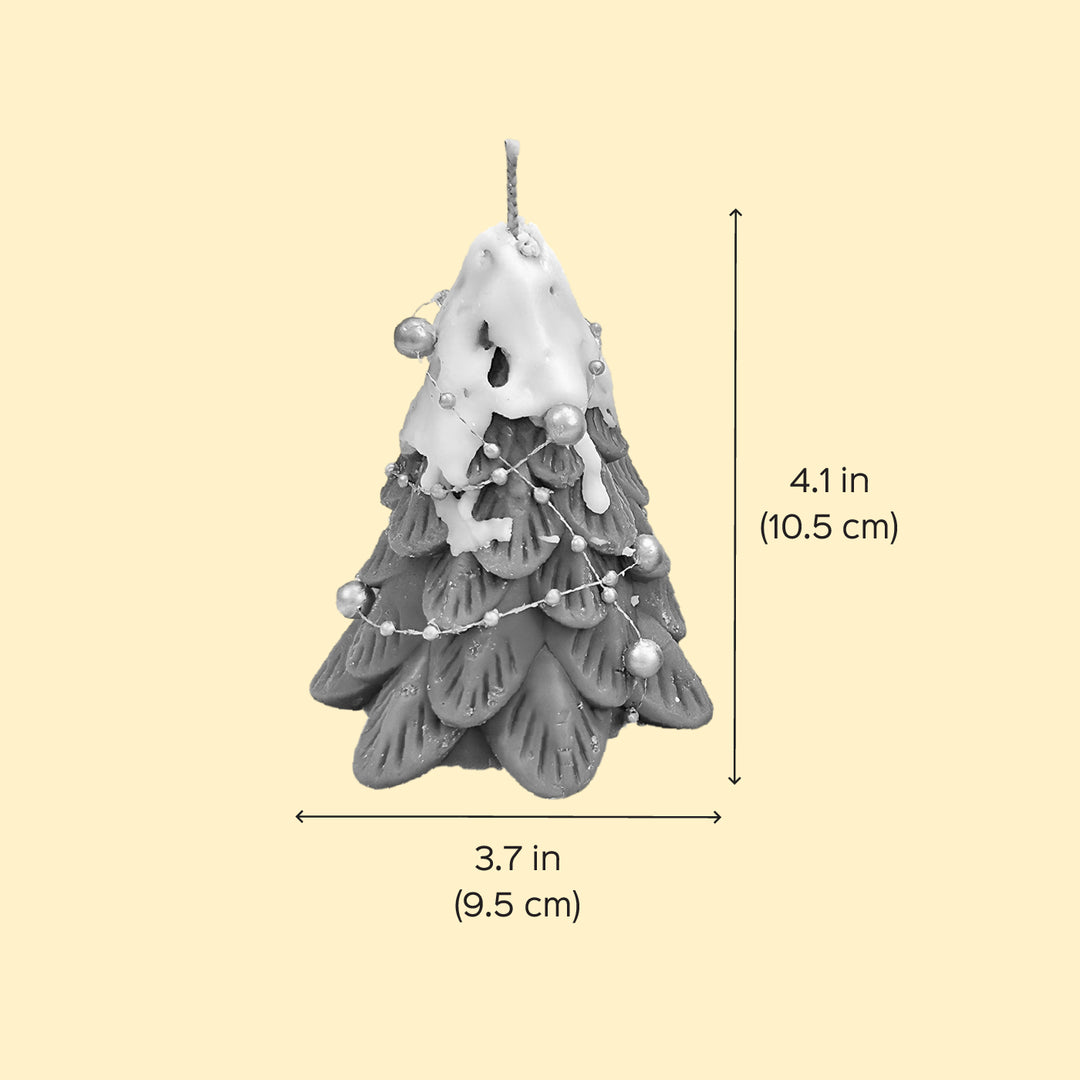 2 pc | Handmade Snow Christmas Tree Soy Wax Candles