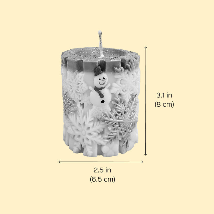 Handmade Snowflakes Pillar Soy Wax Candle