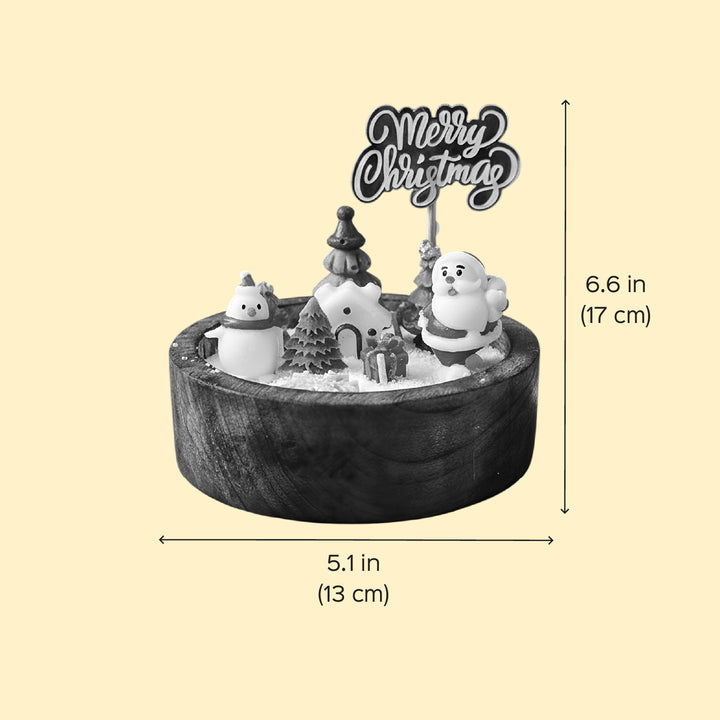 Handmade Snow City Theme Wooden Soy Wax Candle