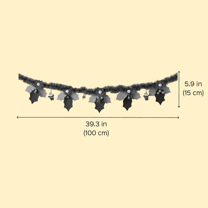 Handmade Holly Leaves Garland/ Bunting For Christmas Wall Decoration