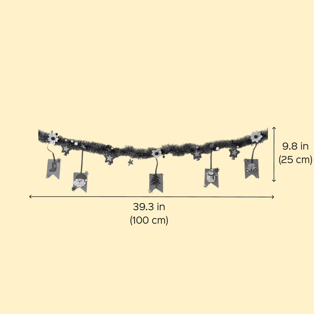 Handmade Santa, Tree & Snowman Garland/ Bunting For Christmas Wall Decoration