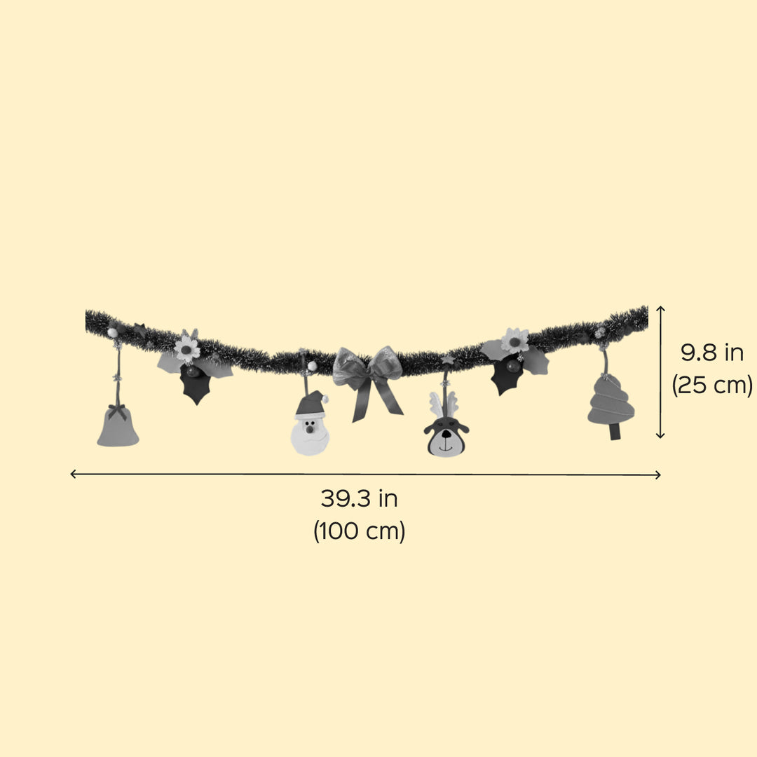 Handmade Santa, Bow, Tree & Reindeer Garland/ Bunting For Christmas Wall Decoration