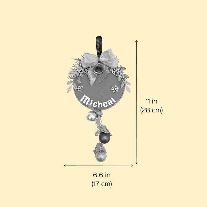 Personalized Red Bow Felt Ornament For Christmas Tree Decoration