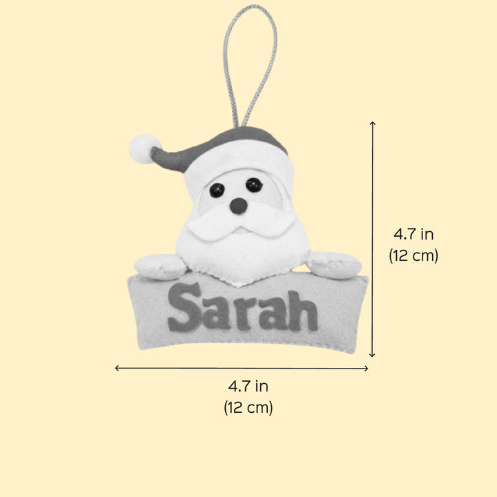Personalized Santa Felt Ornament For Christmas Tree Decoration
