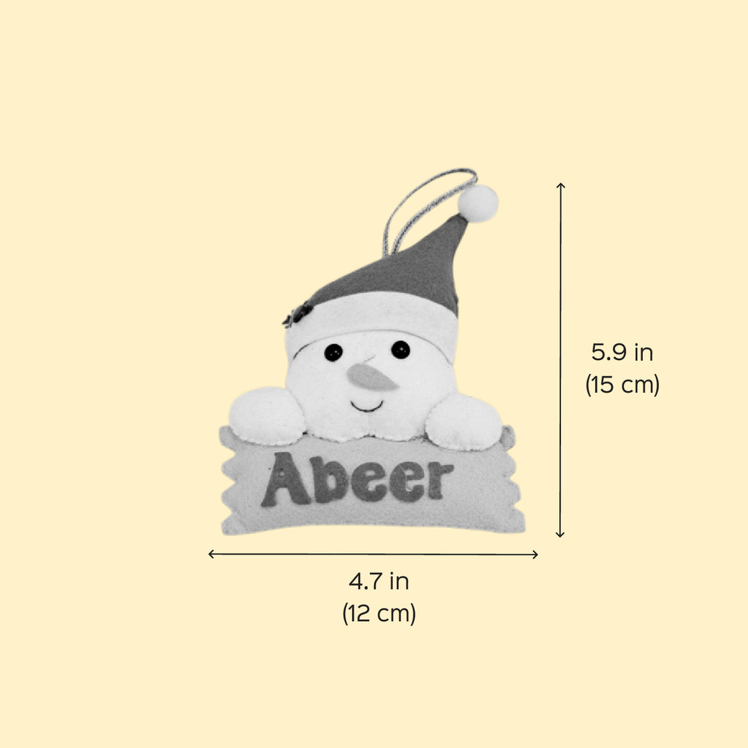 Personalized Snowman Felt Ornament For Christmas Tree Decoration