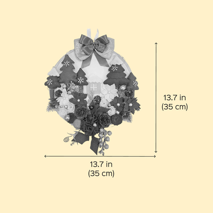 Floral Felt LED Wreath For Christmas Decoration