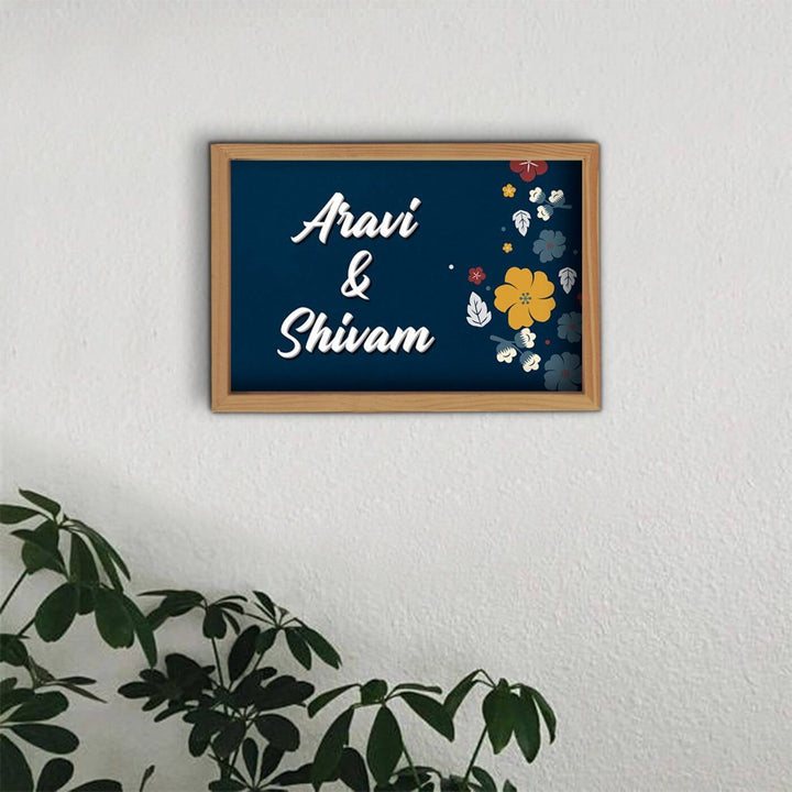 Wooden Personalized Framed Nameplate For Couples