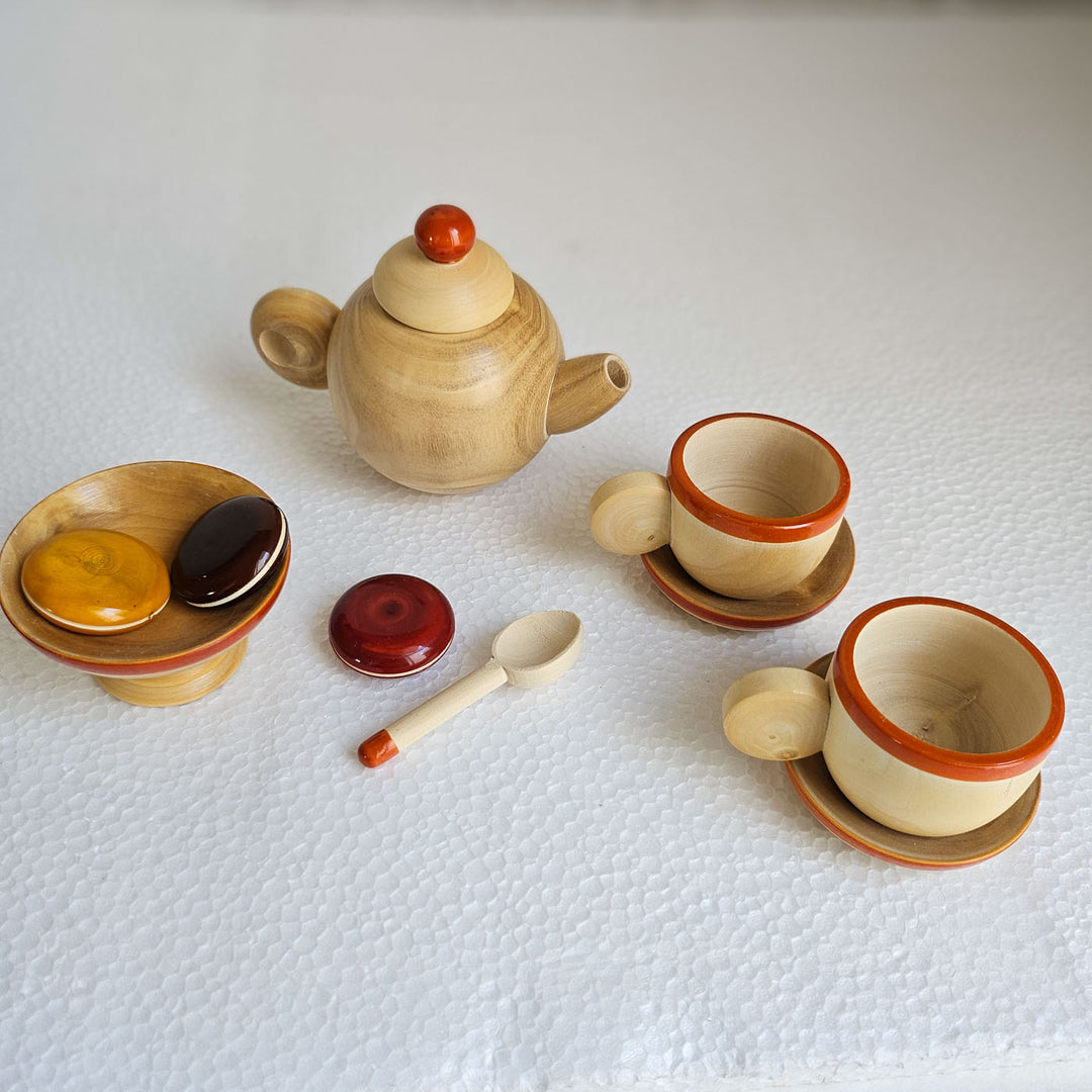 Wooden Classic Tea Set | Handmade Etikopakka Pretend Play Toy | 3–8 Years