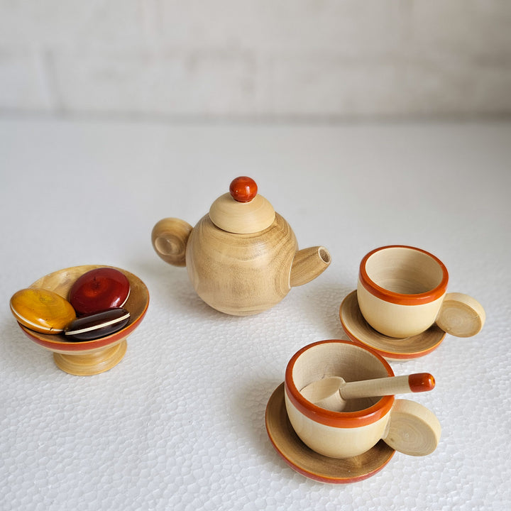 Wooden Classic Tea Set | Handmade Etikopakka Pretend Play Toy | 3–8 Years