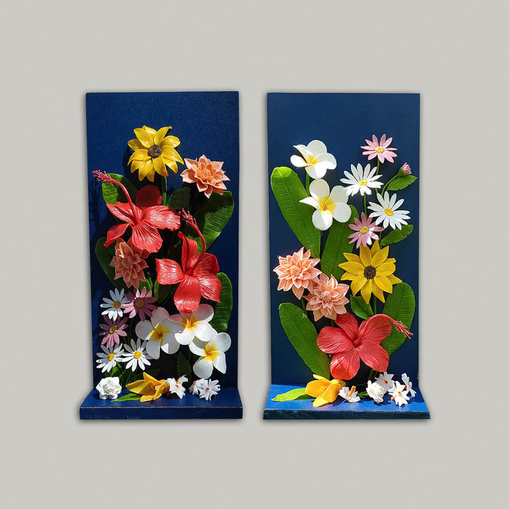 Handcrafted Personalized Floral Bouquet With Wooden Base - Zwende
