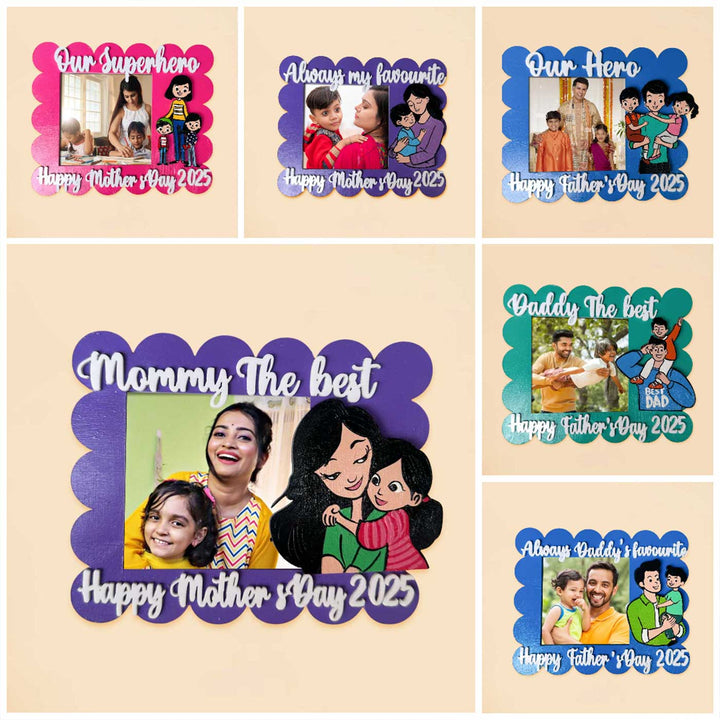 Photo Personalized Polaroid Theme MDF Wood Fridge Magnet For Fathers