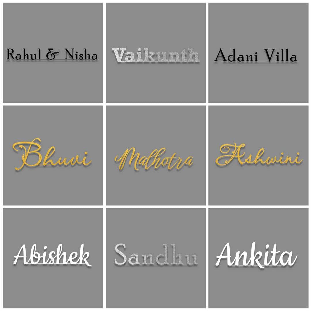 Personalized Weatherproof Elegant Laser Cut Metal Name Plate
