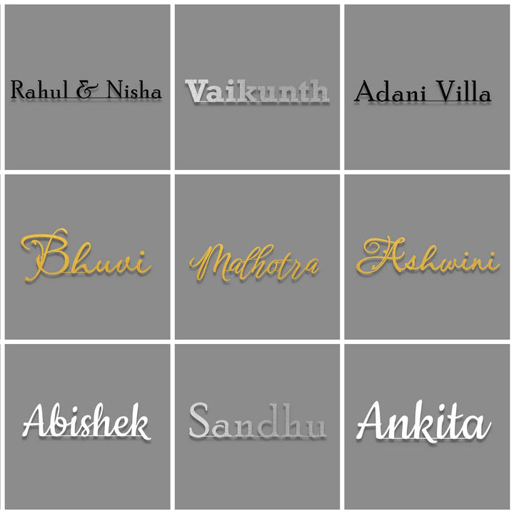 Personalized Weatherproof Elegant Laser Cut Metal Name Plate