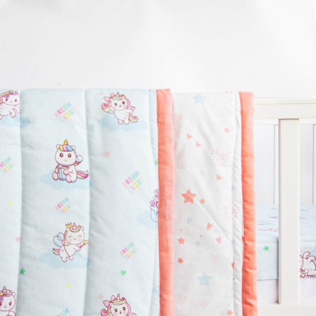 Personalized Unicorn Dreams Kids Quilt | 0-4 Years