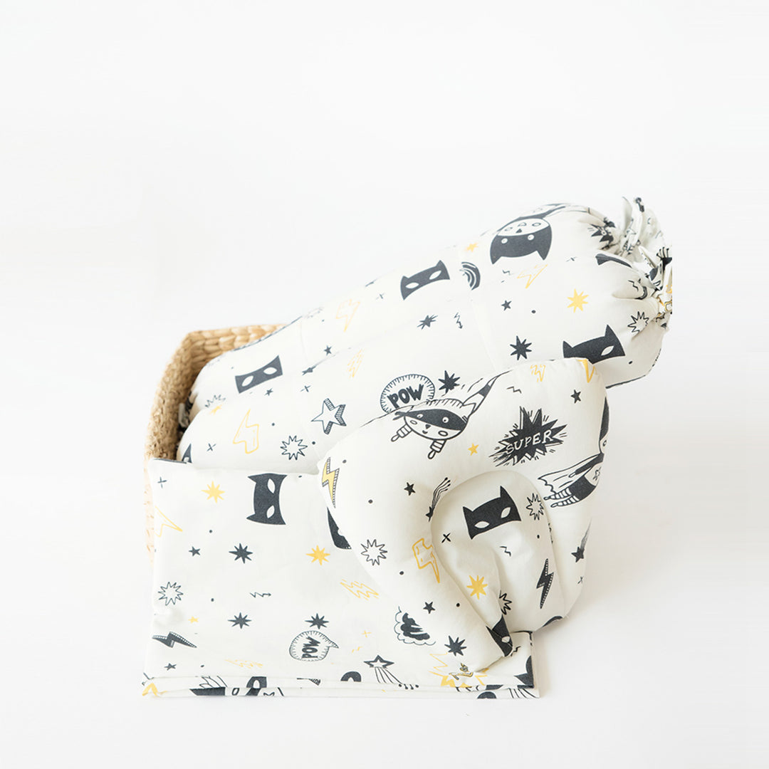 Personalized Superbaby Organic Cotton Newborn Bedding Cot Set | 0-4 Years