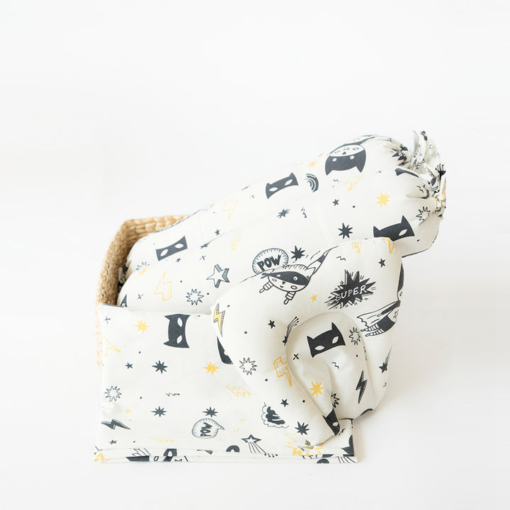 Personalized Superbaby Organic Cotton Newborn Bedding Cot Set | 0-4 Years