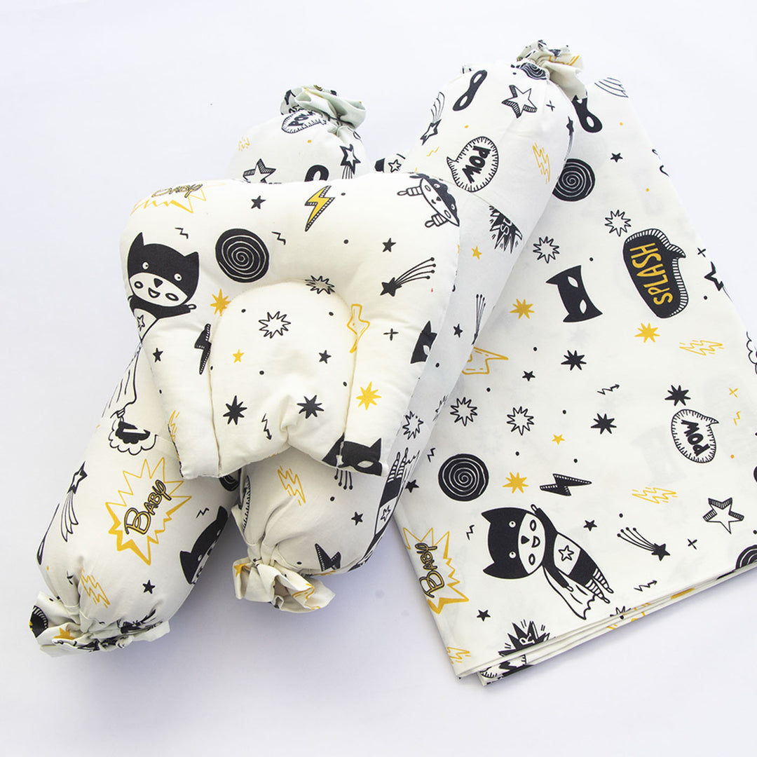 Personalized Superbaby Organic Cotton Newborn Bedding Cot Set | 0-4 Years