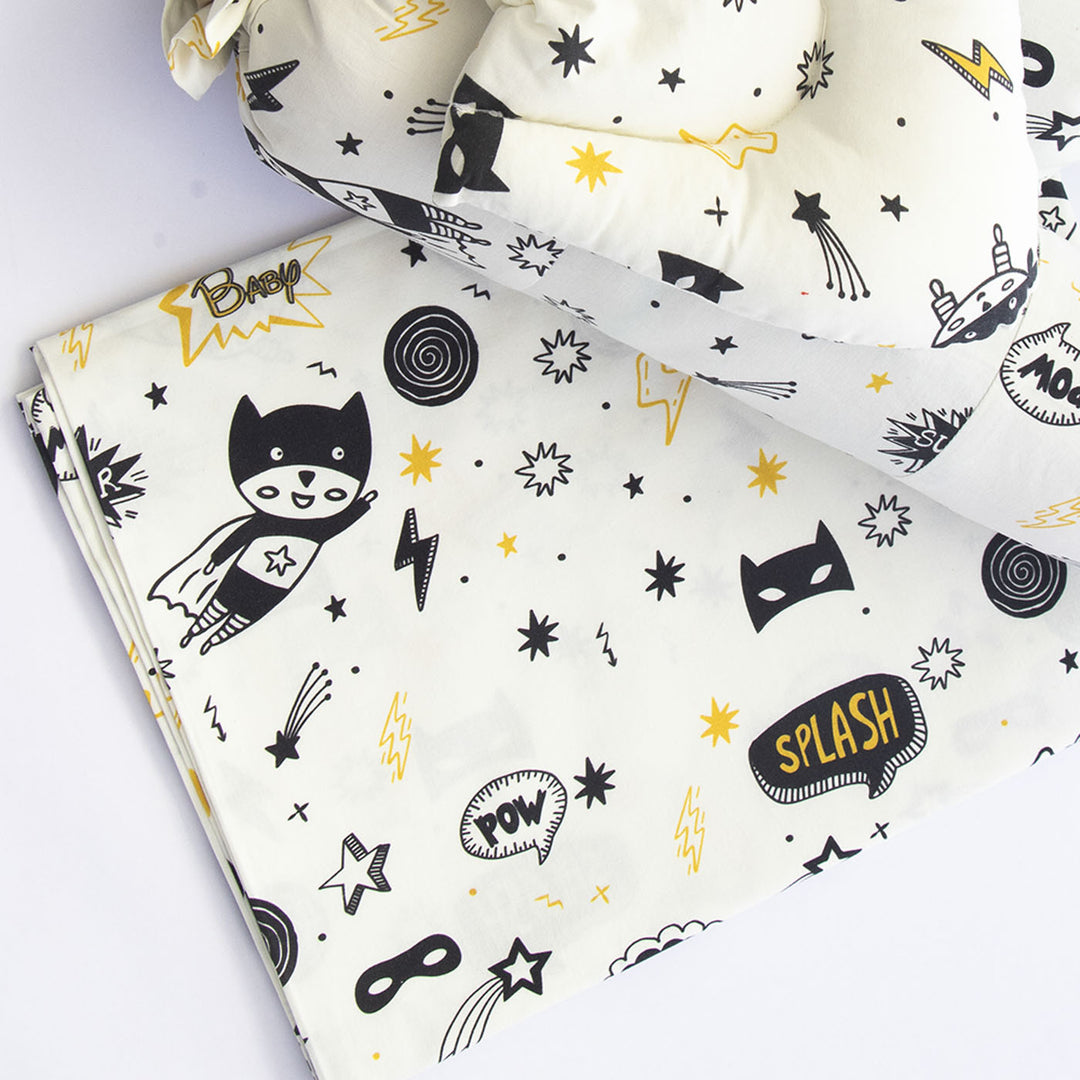 Personalized Superbaby Organic Cotton Newborn Bedding Cot Set | 0-4 Years