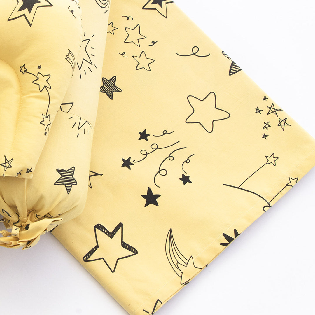 Personalized Doodle Stars Organic Cotton Newborn Bedding Cot Set | 0-4 Years