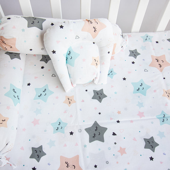 Personalized Twinkly Stars Cot Set | 0-4 Years