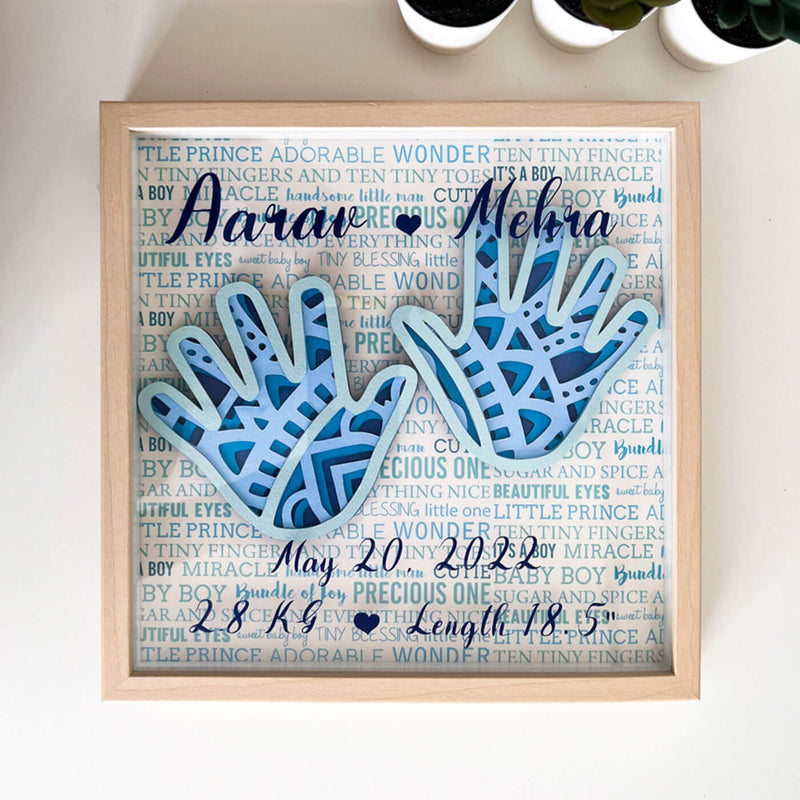 Personalized Baby Announcement 3D Frame For Newborns
