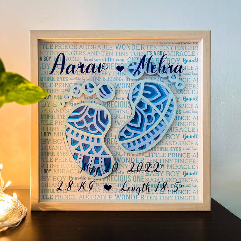 Personalized Baby Announcement 3D Frame For Newborns