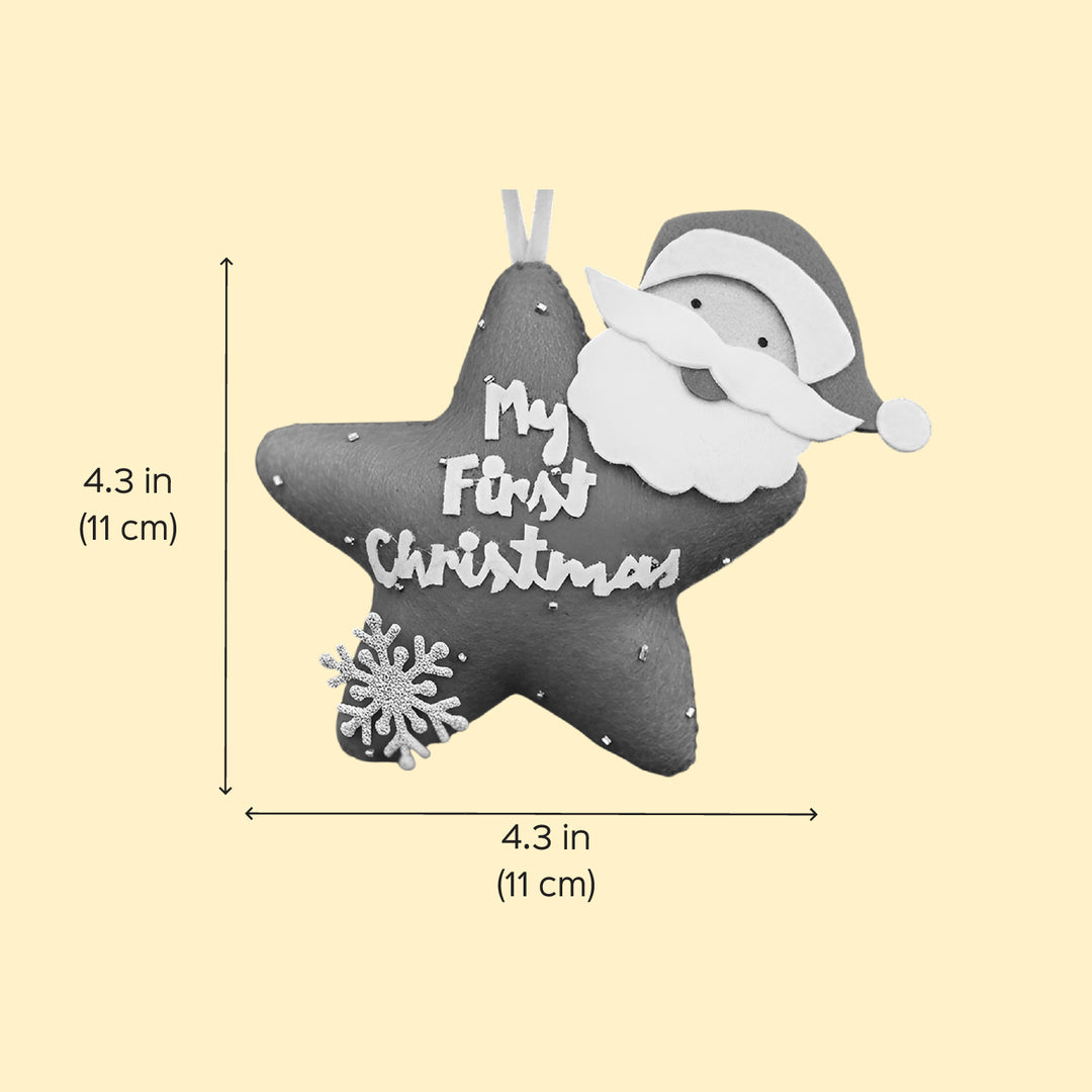 Handmade "My First Christmas" Star & Santa Ornament For Tree Decoration
