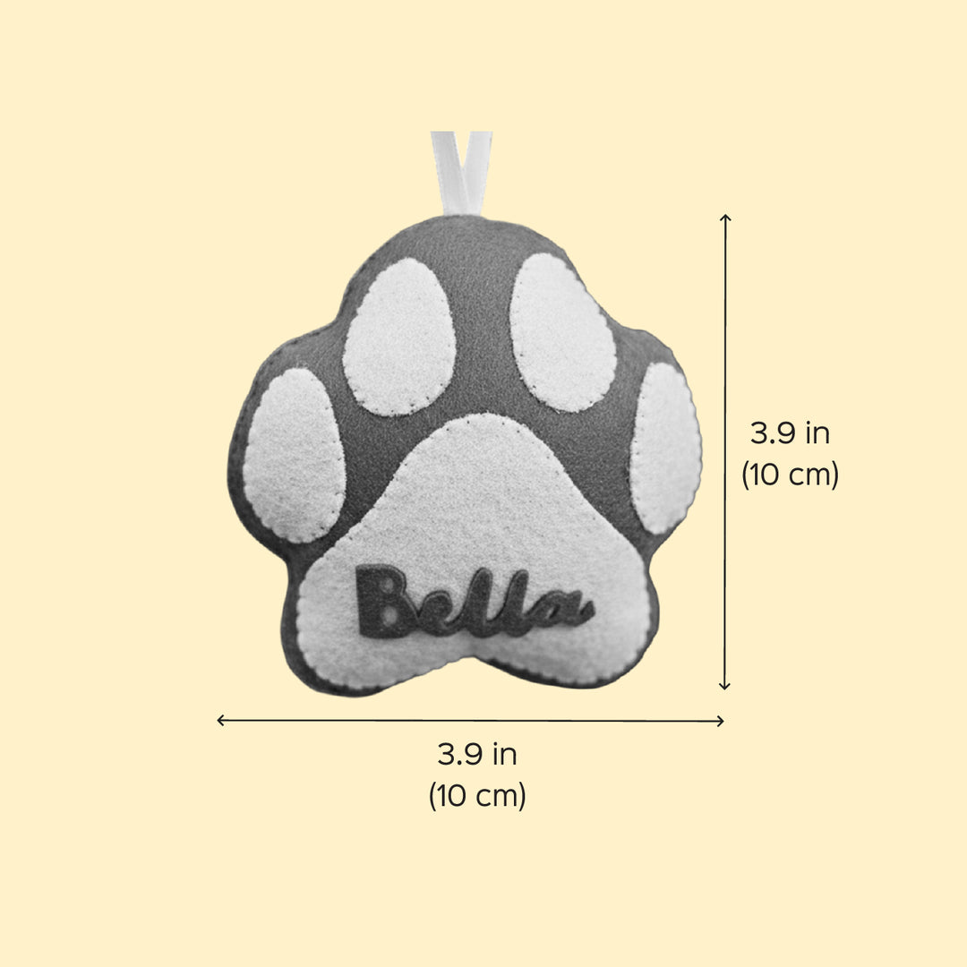 Personalized Brown Paw Felt Ornament For Christmas Tree Decoration