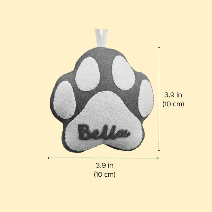 Personalized Brown Paw Felt Ornament For Christmas Tree Decoration