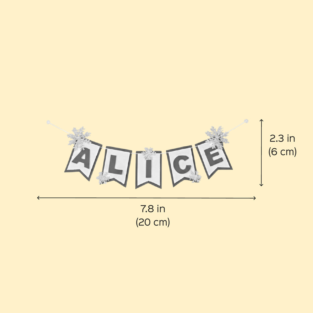 Personalized Snowflake Theme Felt Bunting For Christmas Tree Decoration