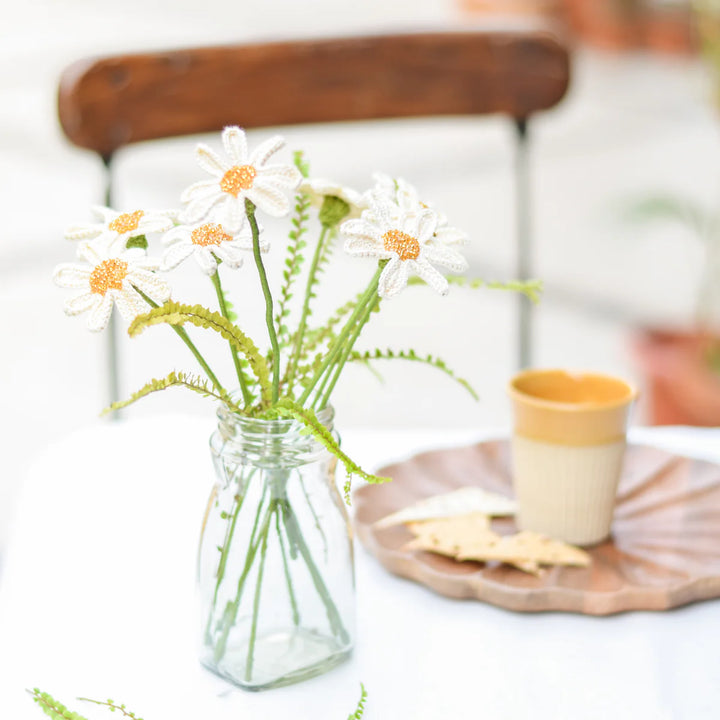 Handmade Crochet Daisy Cotton Flower Stick | Pack Of 1