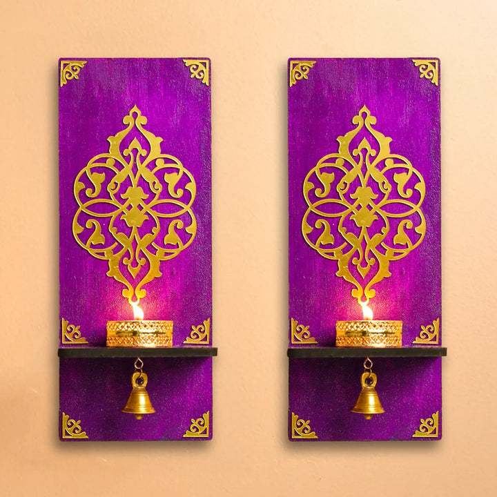 Handmade Decorative Tealight Holder With Bell | Set Of 2