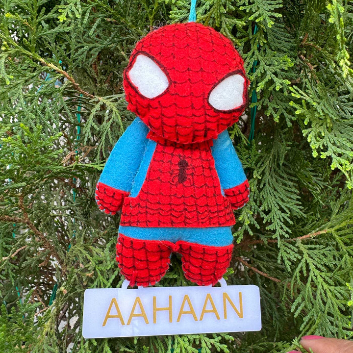 Personalized Spiderman Kids Felt Ornament For Christmas Tree Decoration