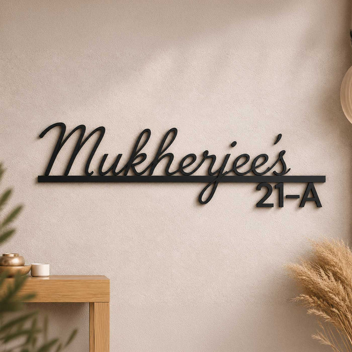 "Designer Signature" Personalized Weatherproof Stainless Steel Name Plate With House Number For Home