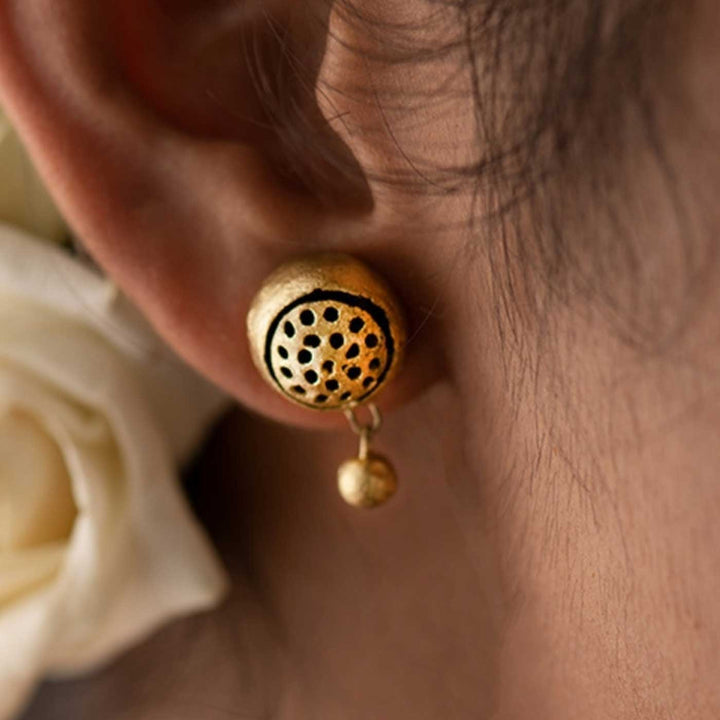 Handmade Classic Mini Round Terracotta Earrings