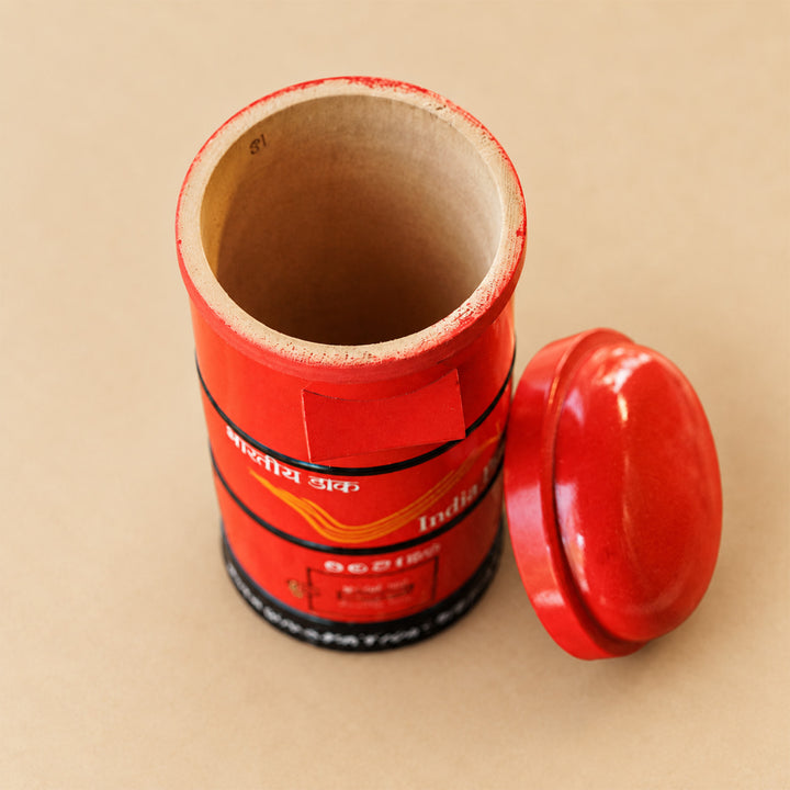 Handmade Red Post Box Wooden Golu Toy For Festive Decor