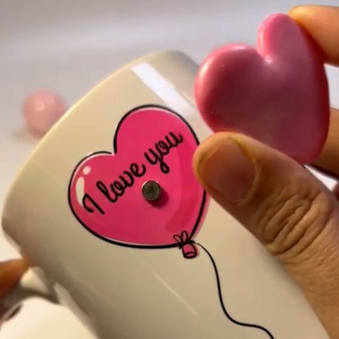 Handmade Heart Balloon Theme Polymer Clay & Ceramic Mug | 250 ml