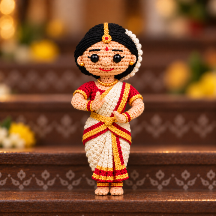 "Bharatanatyam" Themed Crochet Doll For Golu/Festive Decor