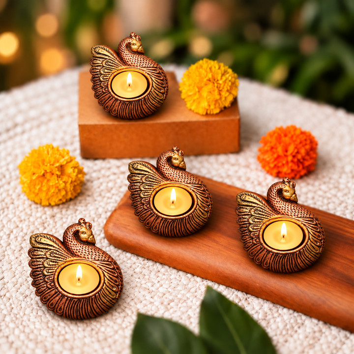 Handmade Duck Shape Terracotta Tealight Holder | Set Of 4