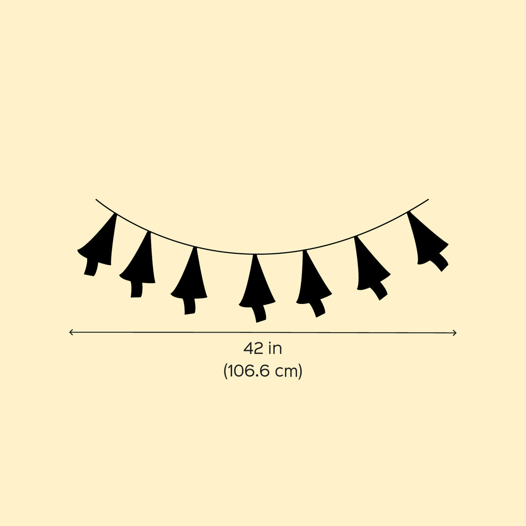 42 Inch | Handmade Xmas Tree Theme Garland/ Bunting For Wall Decoration