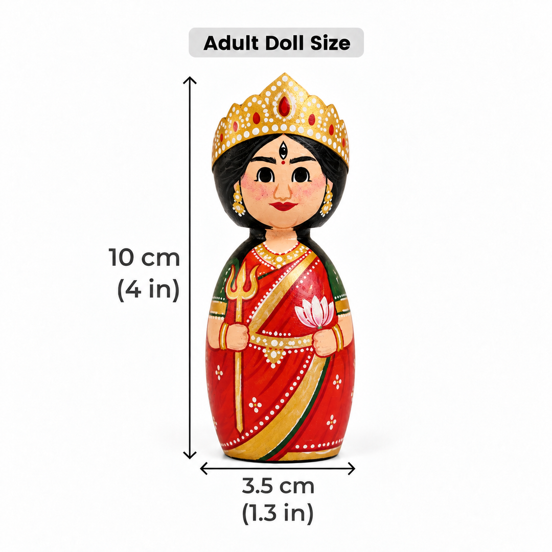 "Goddess" Themed Wooden Doll For Golu/Festive Decor