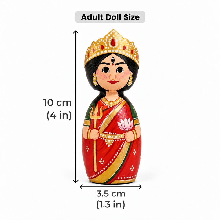 "Goddess" Themed Wooden Doll For Golu/Festive Decor