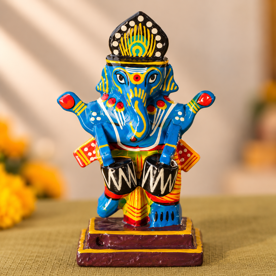 Handmade Mini Musical Ganesha Showpiece For Golu/Festive Decor